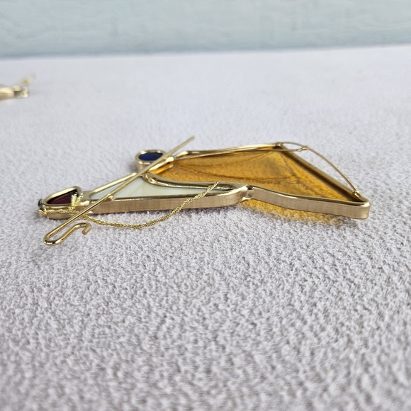 VTG Danbury Mint Mary and Joseph Fleeing to Egypt Camel Stained Glass Hanging - Picture 5 of 10